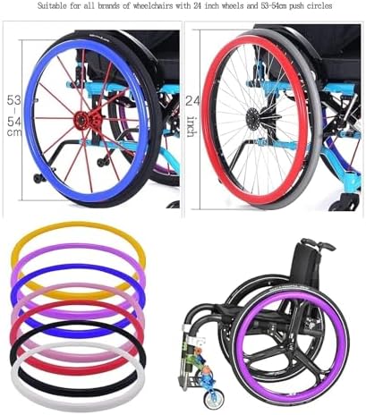 Wheelchair Push Rim Covers 1 Pair Wheelchair Cover Wheelchair Handrim Covers, 22/24-Inch Non-Slip Wear-Resistant Wheelchair Push Rim Covers(Black,22inch)