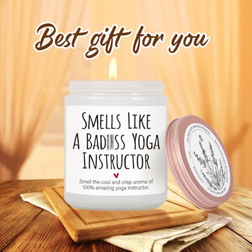 Funny Yoga Instructor Candle Gift for Women Yoga Teacher -Smells Like a Badass yogic Instructor Candle, Thanksgiving Appreciation Candles for Wellness Coach, Meditation, Zen Gifts for Yogic Lovers-73