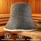Wool Sauna Hat, Comfortable Soft Felt Wool Cap, Breathable Russian Banya Cap, Protects from Overheating & Hair Damage, for Spa, Steam Room, Banya, Bathhouse, Breathable Grey