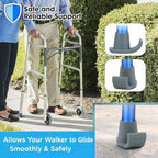 4 Pack Walker Skis Glides – Universal Sliders for Folding Walkers, Ideal Mobility Walker Accessories for Seniors