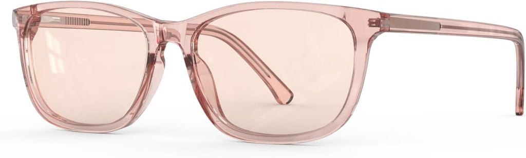 Bloomoak Rose Migraine Glasses,FL-Flex Light Sensitivity Relief Tinted Glasses for Indoor Fluorescent Glare/Women