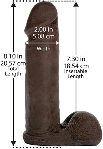 Doc Johnson Vac-U-Lock - The Realistic Cock - ULTRASKYN - 8 Inch - F-Machine and Vac-U-Lock Harness Compatible Dildo - Chocolate
