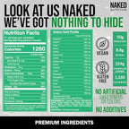 NAKED Vegan Mass - Double Chocolate Weight Gainer - 1,260 Calories, 50G Protein, Nothing Artificial, All Natural Chocolate Protein Powder, Non-GMO, Soy & Gluten Free - 8LB Bulk - 11 Servings