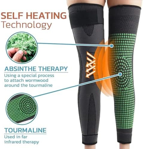 Radiofrequency Herbal Thermal Knee Support,Mugwort Acupressure Shaping Knee Pads for Men and Women (2 pairs-b,M:40-60kg)
