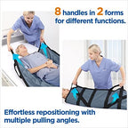 Multipurpose 55" x 36" Positioning Bed Pad with Reinforced Handles - Reusable & Washable Patient Sheet for Turning, Lifting & Repositioning - Double-Sided Nylon Fabric, Gray