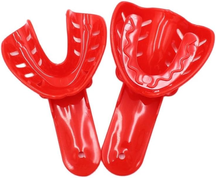 12 Pcs Dental Impressions Trays,Plastic Perforated Impression Tray Set for Adult and Children,6 Sizes Upper and Lower