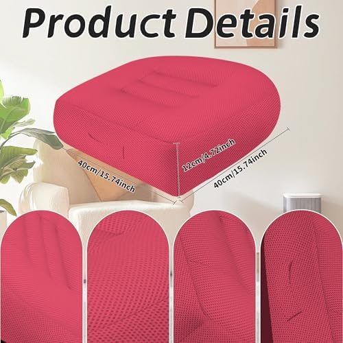 Car Booster Thick Height Adjustable Seat Cushion with Breathable Mesh Cover, Portable Seat Cushion for Driving, Office Chairs Wheelchairs Trucks SUV's and Home Use Pink