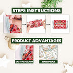 arricraft 120 Pcs Merry Christmas Mini Candy Bar Wrappers, Red Plaid Elk Xmas Tree Chocolate Bar Label Stickers Self Adhesive Stickers for Christmas Winter Holiday Party Favors(No Candy)