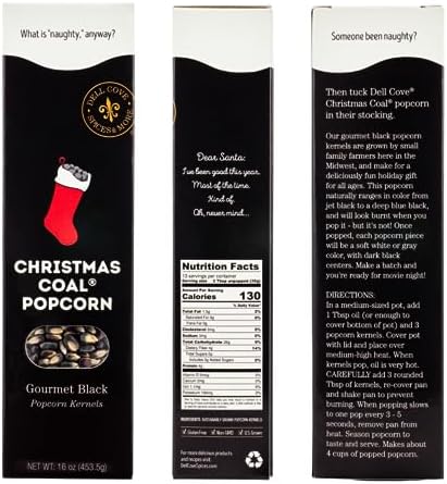 Dell Cove Spices Christmas Popcorn Trio Gift Box | Set of 3 Gourmet X-Mas Kernels | Stocking Stuffer and Unique Holiday Gifts