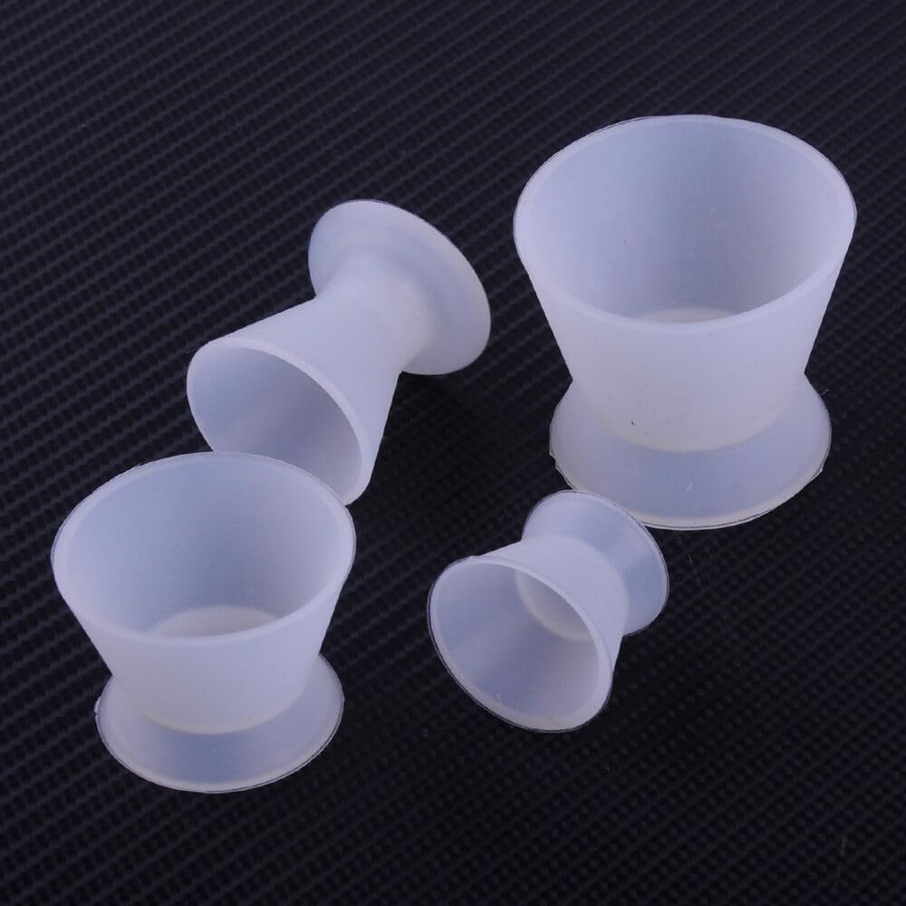 4 Pcs/Set 4 Size DENTAL LAB FLEXIBLE SILICONE DAPPEN DISH MIXING BOWL CUP