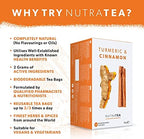 Nutra Tea Turmeric & Cinnamon Tea | Turmeric Tea - 120 Individually Wrapped Bags - Herbal Infusion (6 Pack)