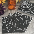 Dining Collection Halloween Lunch Size Napkins Spider Web Black - 20 Count
