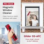 Tyroler Outside Magnetic Window Cleaner Tool | The Glider D-2 AFC Double-Sided Window Cleaners Tool Fits Windows 0.1"-0.7" Thick | Magnet Window Cleaner | Magnetic Glass Cleaner | Limpiador magnetico