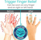 Vive Finger Splint (2 Pack) - Universal Finger Straightener - Broken and Trigger Finger Splints - Finger Brace for Arthritis pain and Support - Sprain Relief for Middle, Index, Ring, Pinky Fingers (Beige)