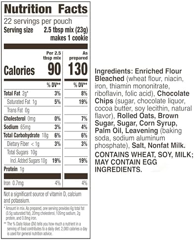 Betty Crocker Oatmeal Chocolate Chip Cookies, Cookie Baking Mix, 17.5 oz