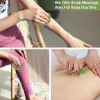 Scalp Massage Comb, Scalp Massager for Hair Growth, Head Scratcher for Itchy Scalp, Natural Gua Sha Jade Stone for Stress Relief, Meridian Brush