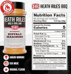 Heath Riles BBQ Rub - Buffalo Seasoning, Champion Pitmaster Recipe, Legendary Rubs For Smoking & Grilling, 80+ BBQ Championships, 8 oz.