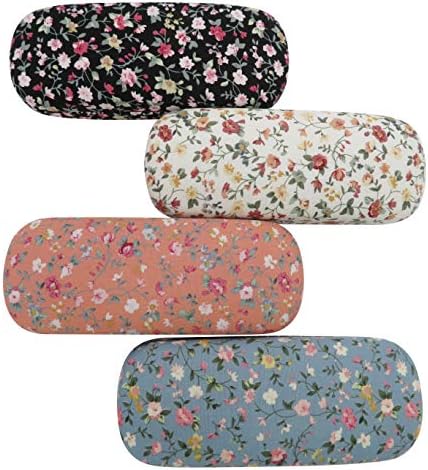 Spectacle Case Portable Hard Shell Eyeglasses Case Flower Fabric Covered Spectacles Box Eyewear Protector Bo
