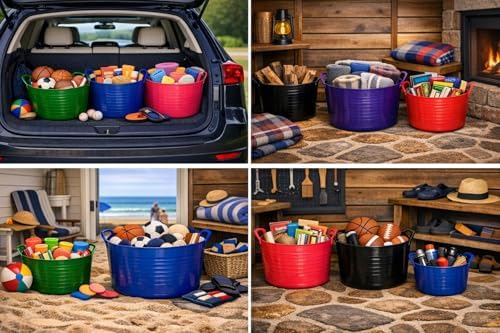 Tubtrugs SP14GBK Red Gorilla Small-3.7 gallons SL14 Medium Flexible Plastic Tub, Toy Storage, Laundry, Gardening, Black