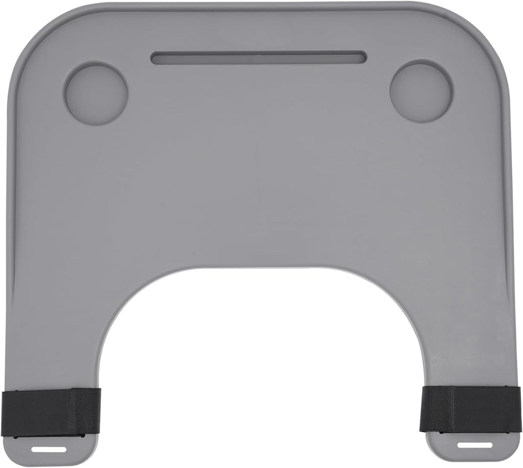 Wheelchair Tray with 2 Cup Holders & Phone Slot Wheelchair Table Attachment Easy On and Off, 23 * 12In Grey Wheel Chair Lap Trays for Adults Eating Reading Resting, with Secure Strap
