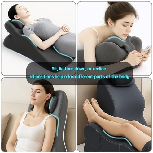 Back Wedge Pillow for Sofa, Lumbar Support Pillow for Couch, Reading Wedge Pillow, Reading, Gentle Support for Yoga, Relaxing & Nighttime Rest | Acid Reflux & Back Discomfort (Dark Gray)