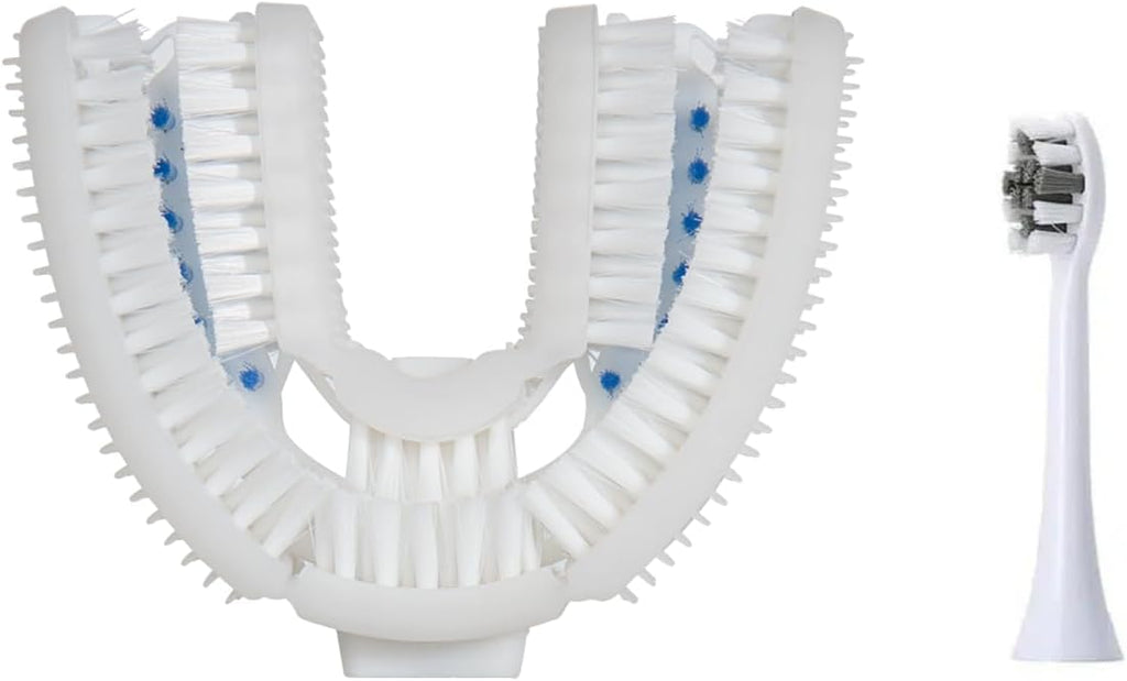 Nylon U-Shaped Brush Head Replacement Compatible with U-Shaped Toothbrush,23760 Nylon Bristles Head Teeth Cleaning for Sonic Toothbrush Tool Head Accessories for Adults