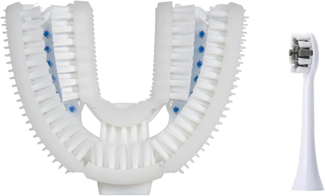 Nylon U-Shaped Brush Head Replacement Compatible with U-Shaped Toothbrush,23760 Nylon Bristles Head Teeth Cleaning for Sonic Toothbrush Tool Head Accessories for Adults