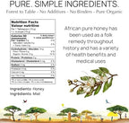 Miombo Blossom Organic Raw Honey in Glass Jar, Multifloral Organic Honey Harvested from Wild Raw Honeycomb, Unpasteurized Miel Cruda, 12.35oz