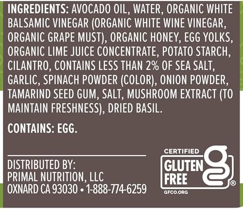 PRIMAL KITCHEN Cilantro Lime Dressing, Pack of 1