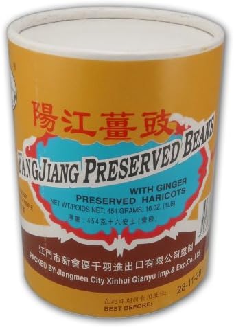 Yang Jiang Preserved Black Beans With Ginger, 1lb.