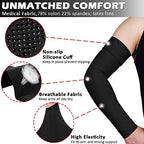 Ailaka Medical Compression Arm Sleeves for Men Women - 20-30 mmHg Lymphedema Compression Sleeves Support for Arms Pain