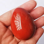 Natural Red Jasper Egg-Shape Meditation Chakra and Home Decor Balancing Gemstone and Crystals Figurines Kit,1.96"x 1.37"Reiki Healers and Yoga Practioner,with Wooden Stand
