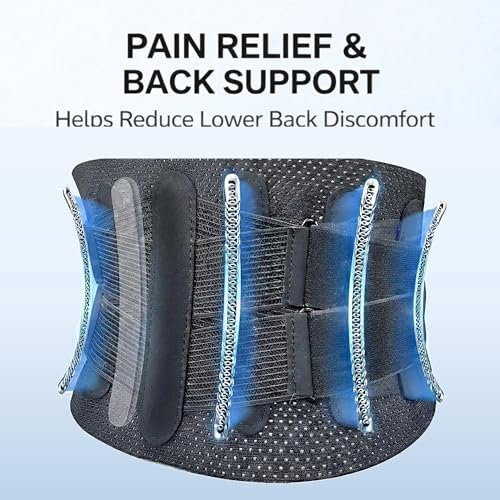 Double Pull Lower Back Brace for Men & Women, Breathable Adjustable Lumbar Support Belt with Elastic Compression, Mid-Waist Back Support for Work, Lifting & Daily Use, Sciatica & Lower Back Pain Relief