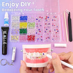DAZZLEBRITE Tooth Gem Kit, 24 Grids Bedazzling Gems Kit, Beginners Starter Crystals Teeth Gem Jewelry for Women Men with Pickup Tools