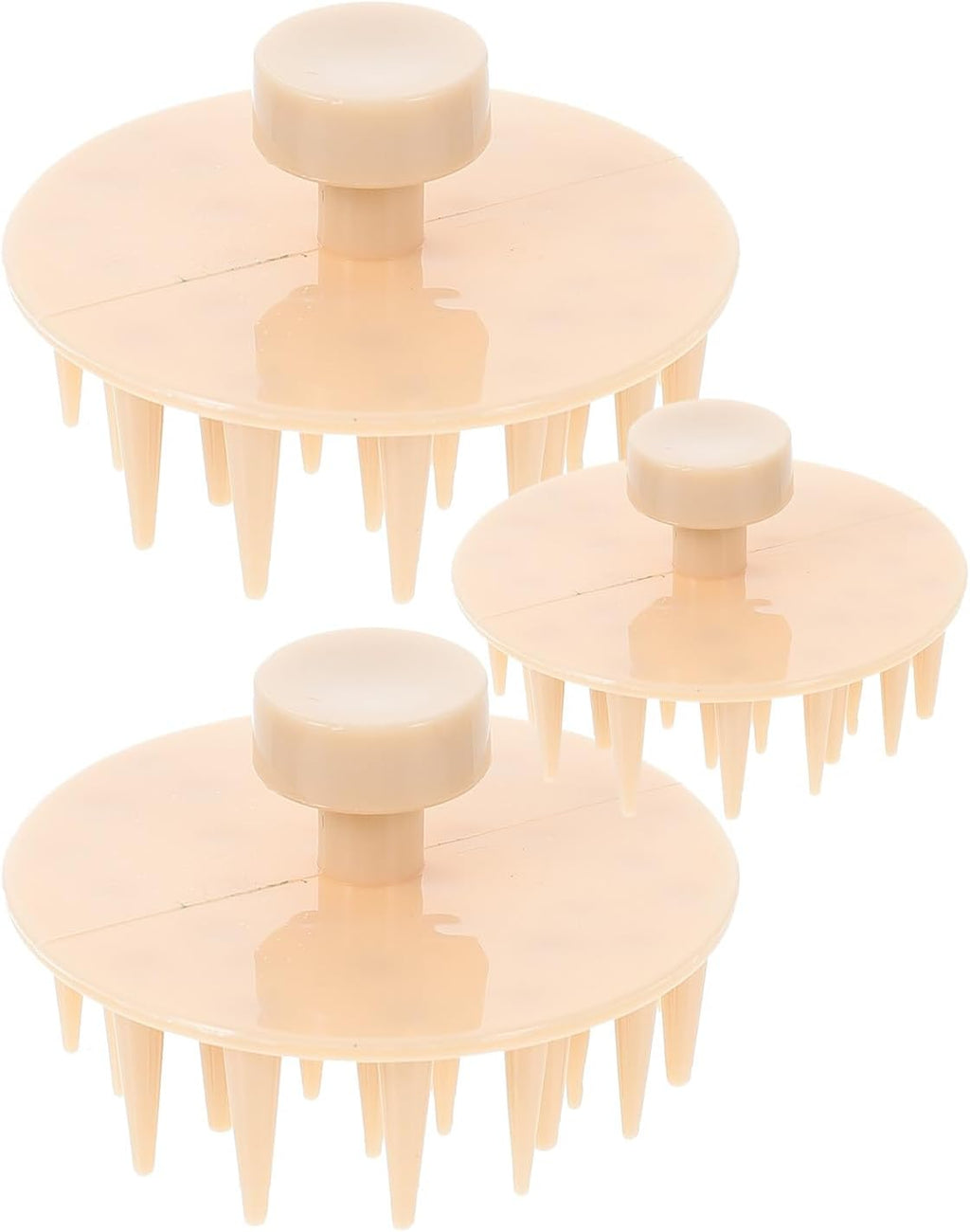 MAGICLULU Silicone Head Scalp Massager Brush 2pcs Set, Soft Foaming Shampoo Brush for Hair Cleaning and Itch Relief, Beige Hair Washing Comb for Women and Men, Wet Dry Use