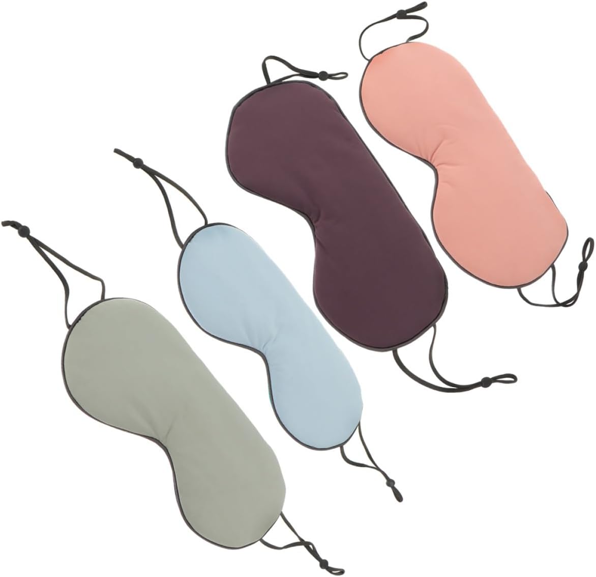 FRCOLOR 4pcs Double-Side Sleeping Eye Mask Set Ice Silk Breathable Lightproof Eye Shade with Soft Mesh Back Portable Sleep Blinder for Travel and Nap Skin-Friendly for Seasons