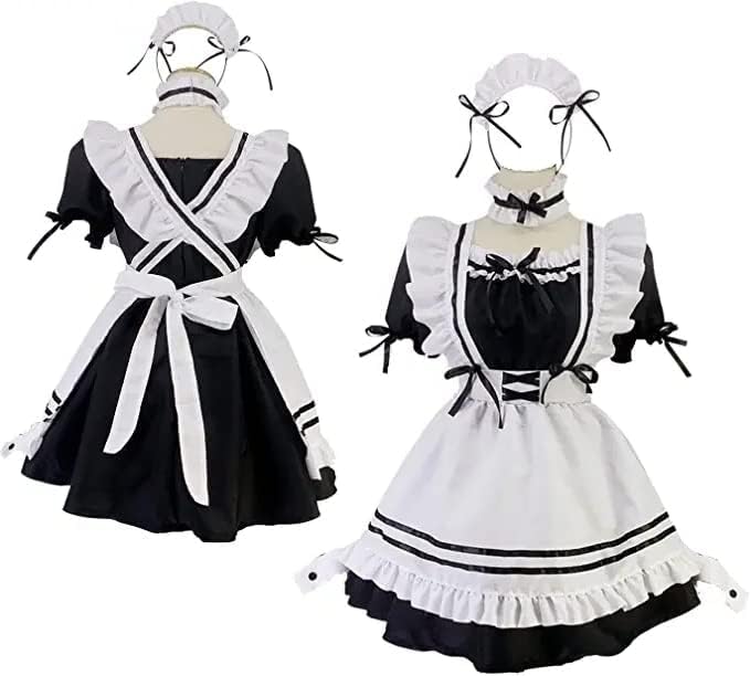 Japanese Ladies Anime Maid Apparel Outfit Cosplay Costume Dress Girls Sissy Fancy French Apron Maid Clothing