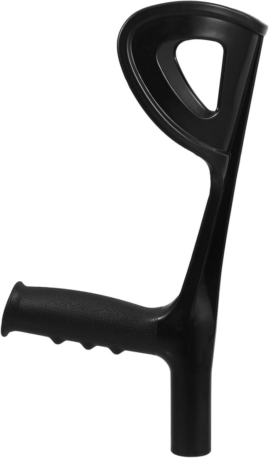 22mm Cane Elbow Handle with Plastic Grip, Replacement Walking Stick Handle for Men and Women, Black Forearm Crutch Accessory for Outdoor Mobility Aid