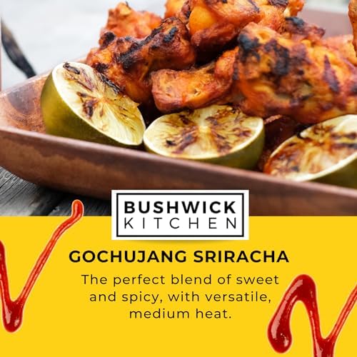 Weak Knees Gochujang Sriracha Hot Sauce, Infused with Bold Korean Gochujang Paste & Classic Spicy Sriracha, Made in the USA, 10.5oz Squeeze Bottle