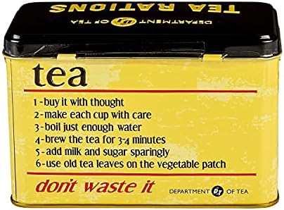 New English Teas Tea Rations Tea Tin with 40 English Breakfast Teabags, World War 2 Memorabilia