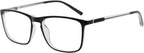 OCCI CHIARI Reading Glasses Men's Rectangle Reader Durable Spring Hinge (w-Black/Transparent, 1.50)