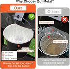 Drip Bucket and 15-Pack Disposable Foil Liners for Oklahoma Joe's, Traeger, Pit-Boss, Z Grill, Camp Chef, Grill Grease Liner Fits Most Offset Smoker, Rec Tec Pellet Grill Bucket, Black