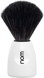 Nom Lasse Vegan Black Fibre Shaving Brush, White
