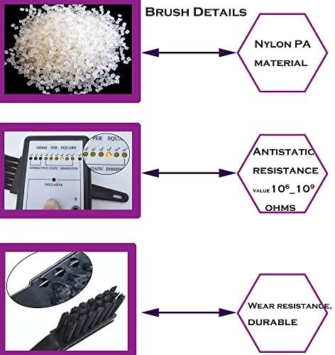 Small Anti Static ESD Safe Cleaning Dust Brush Kit for Phone Computer Keyboard Laptop Screen Camera Lens,ESD Precision Plastic Tweezers Set,Microfiber Cleaning Cloths,Air Blow Cleaner