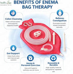 HealthAndYoga™ NaturoFlo Enema Bag Kit - Open Fountain top (2 Quart) - Silicone Tubing and Strong Metal Suspension - Pink