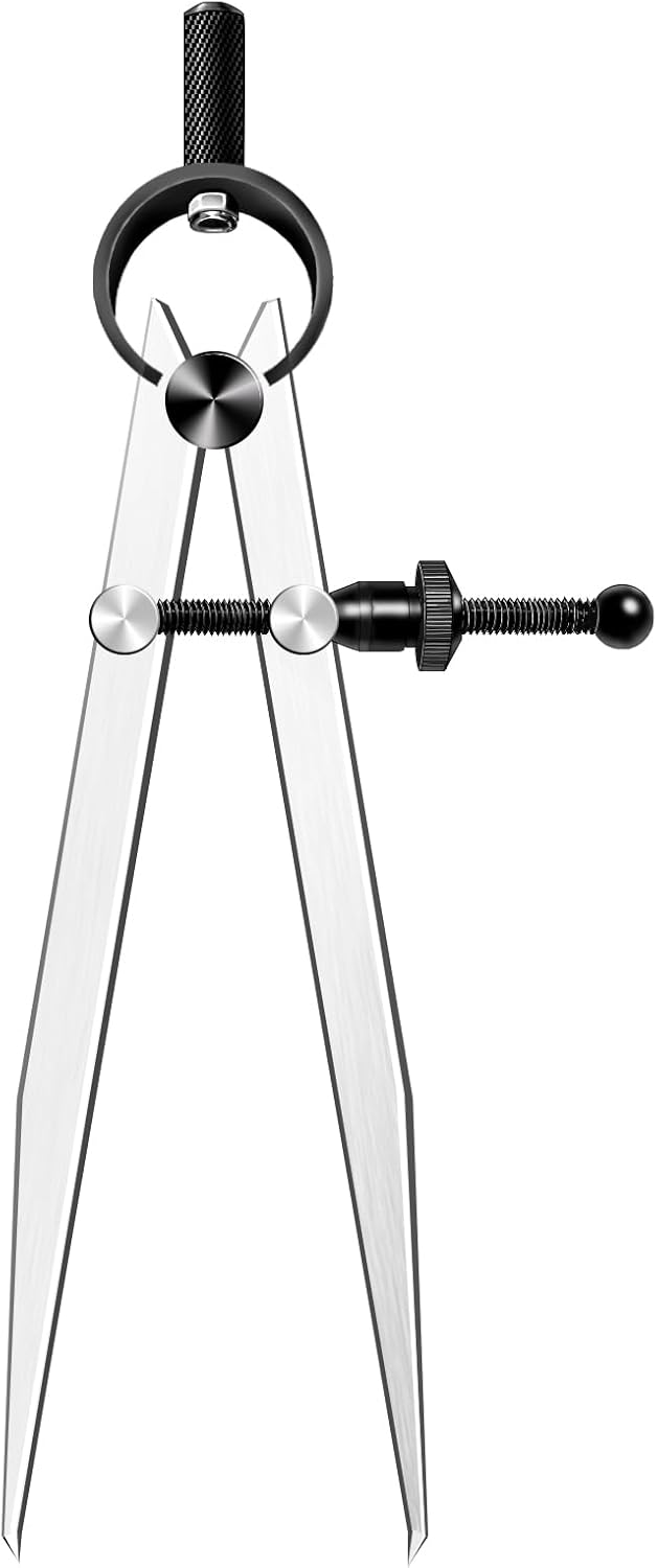 Leather Craft Compass, 6 Inch Professional Divider Leather Compass, Steel Adjustable Lockable Spring Wing Divider Calipers for Woodworking Metalworking Drawing and Drafting