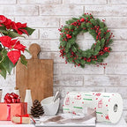 Renova Christmas Kitchen Paper Towel 1 Jumbo Roll 2-ply 120 Sheets - Printed Paper Rolls for Christmas Decoration Table - Use as Christmas Napkins