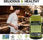 Salute Santé! Cold Pressed Grapeseed Oil – 1 Gallon – Healthy, Non-GMO, Kosher Cooking Oil for High Heat, Frying, Baking, Salad Dressings & Marinades – Vegan, Heart-Healthy, Pressed Culinary Essential