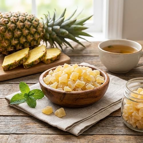 Anna and Sarah Dried Diced Pineapples Large in Resealable Bag Kosher, Gluten Free and NON-GMO, 1 Lb