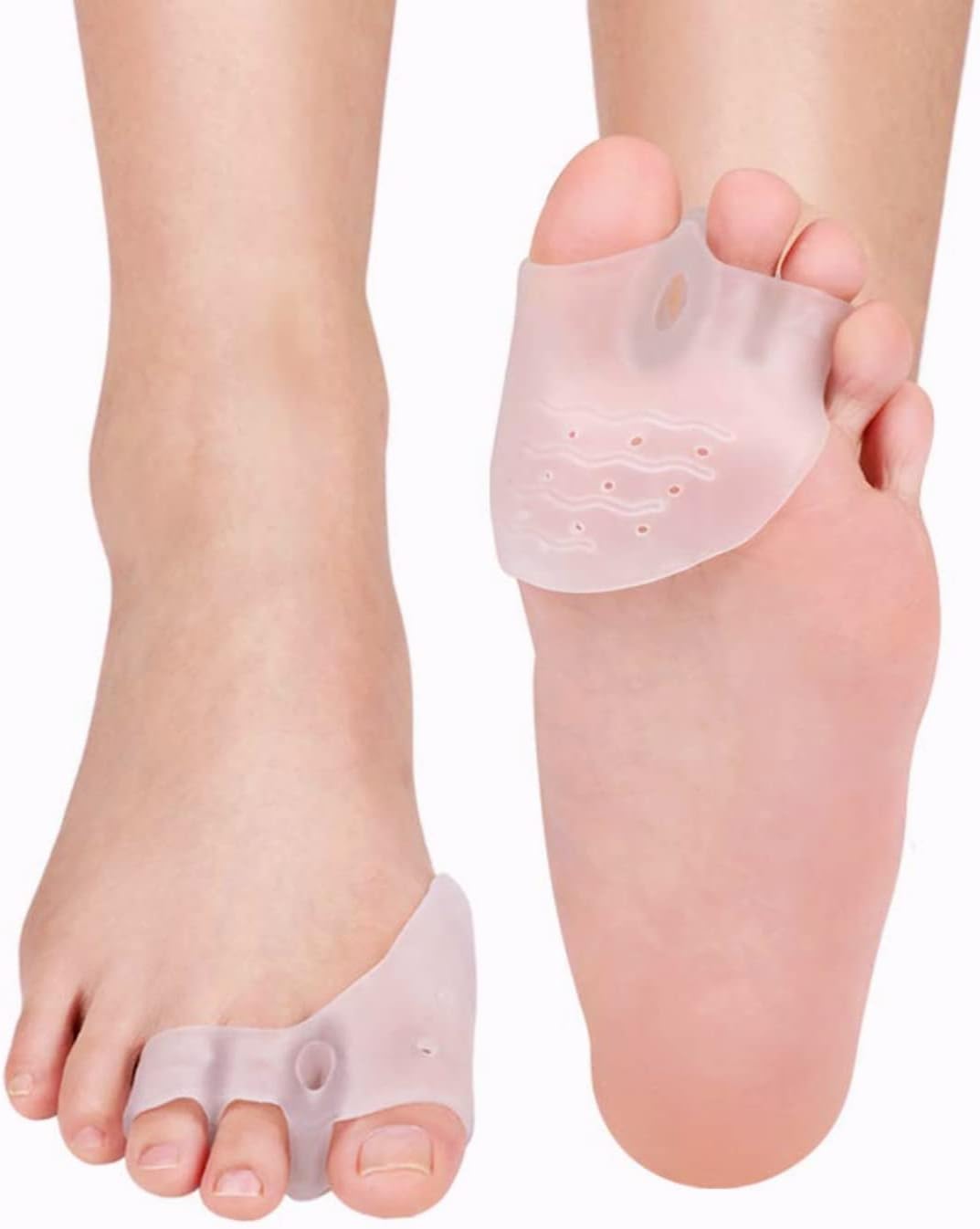 Hallux Valgus Toe Separators Silicone Gel Toe Separators Cushion Corrector Toe Guard Separators 2 Pairs Hammer Toe Guards Help Bunion Pain Relief